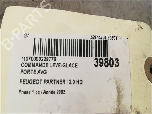 Used Left front window switch PEUGEOT PARTNER MPV (5_, G_) 2.0 HDI (90 hp) 9607435