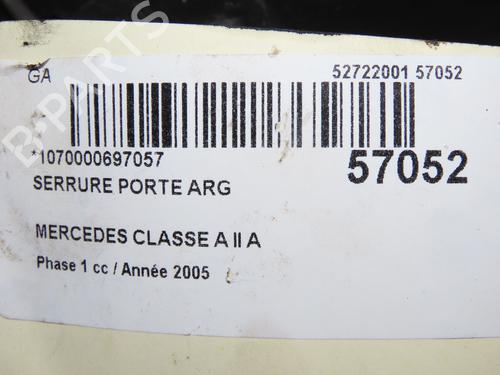 Used Rear left lock MERCEDES-BENZ A-CLASS (W169) A 180 CDI (169.007, 169.307) (109 hp) 32354784