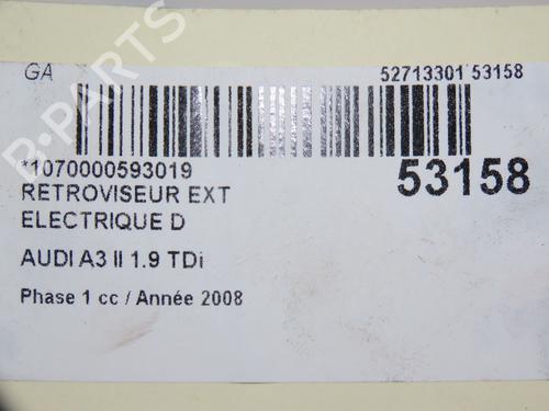 Right mirror AUDI A3 (8P1) 1.9 TDI | BP26404409C27 