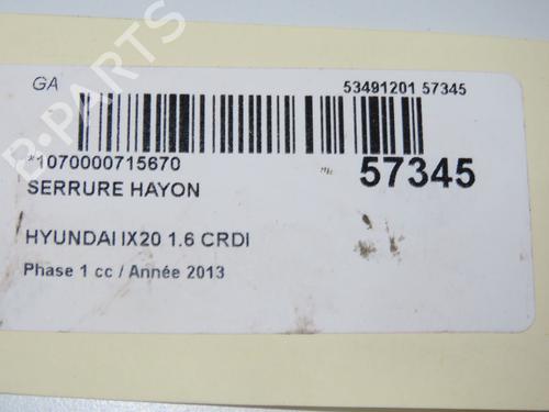 Bagklap lås HYUNDAI ix20 (JC) 1.6 CRDI (116 hp) 32845327