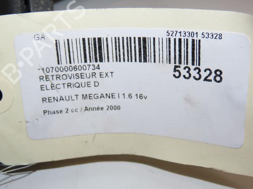 Right mirror RENAULT MEGANE I (BA0/1_) 1.6 16V (BA04, BA0B, BA11, BA1J, BA16, BA19, BA1K, BA1V,... | BP28831378C27 
