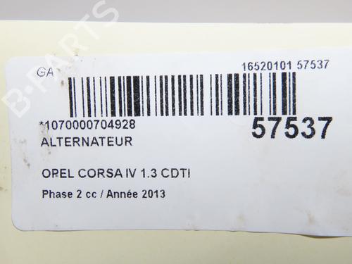 Used Alternator Alternator OPEL CORSA E (X15) 1.3 CDTI (08, 68) (75 hp) 36545008 36545008
