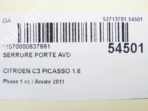 Front right lock CITROËN C3 Picasso (SH_) 1.6 HDI 90 | BP31120853C97 