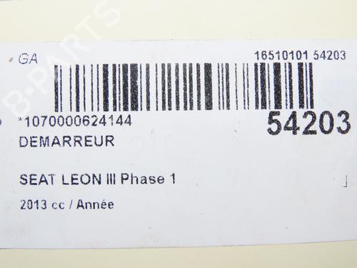 Used Starter SEAT LEON (5F1) 1.2 TSI (105 hp) 29601086