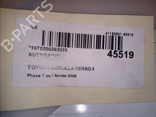 Used Radio TOYOTA COROLLA Verso (ZER_, ZZE12_, R1_) 2.2 D-4D (AUR10_, AUR10R) (136 hp) 23174908