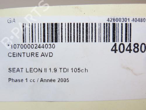 Used Front right belt tensioner SEAT LEON (1P1) 1.9 TDI (105 hp) 28830675
