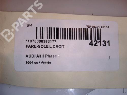 Right sun visor AUDI A3 Sportback (8PA) 2.0 TDI 16V | BP11103833I2 