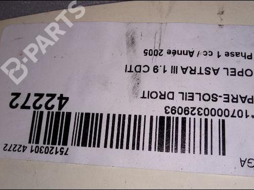Right sun visor OPEL ASTRA H (A04) 1.9 CDTI 16V (L48) | BP9619024I2 