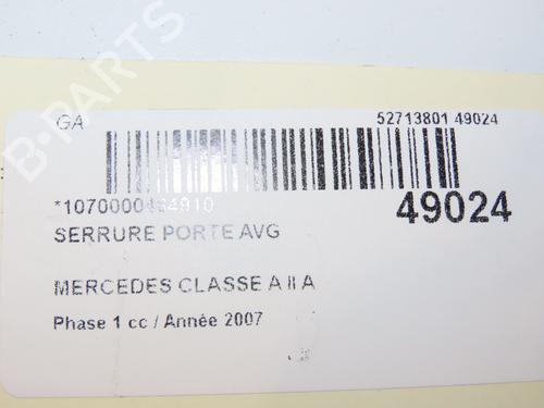 Front left lock MERCEDES-BENZ A-CLASS (W169) A 160 CDI (169.006, 169.306) | BP29441776C98 