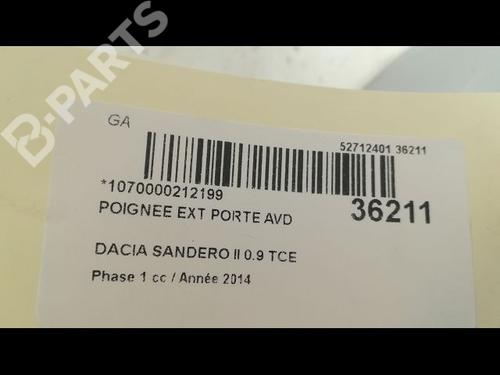 Front right exterior door handle DACIA SANDERO II TCe 90 (B8M1, B8MA, B8AC) | BP9604906C129 