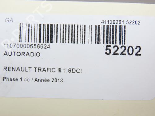 Radio RENAULT TRAFIC III Van (FG_) 1.6 dCi 125 (FGMH) | BP28830568E6 