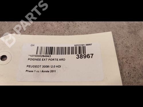 Rear right exterior door handle PEUGEOT 3008 I MPV (0U_) 2.0 HDi 150 / BlueHDi 150 | BP9612025C130 
