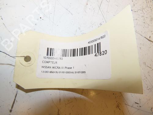 Used Instrument cluster NISSAN MICRA III (K12) 1.5 dCi (65 hp) 17315658