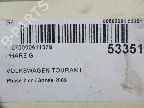 Used Left headlight VW TOURAN (1T1, 1T2) 2.0 TDI 16V (140 hp) 28832544