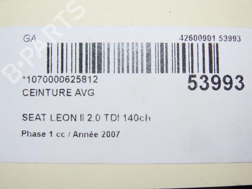 Front left seatbelt SEAT LEON (1P1) 2.0 TDI 16V | BP28968211I26 - Image 4