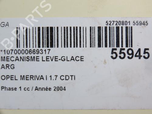 Vindusheismekanisme venstre bak OPEL MERIVA A MPV (X03) 1.7 CDTI (E75) | BP30893459C24