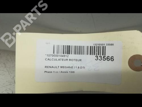 Engine control unit (ECU) RENAULT MEGANE I (BA0/1_) 1.9 dTi (BA08, BA0N) | BP9616855M57 