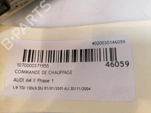 Comando chauffage Comando chauffage AUDI A4 B6 Avant (8E5) 1.9 TDI (130 hp) 16490993 16490993