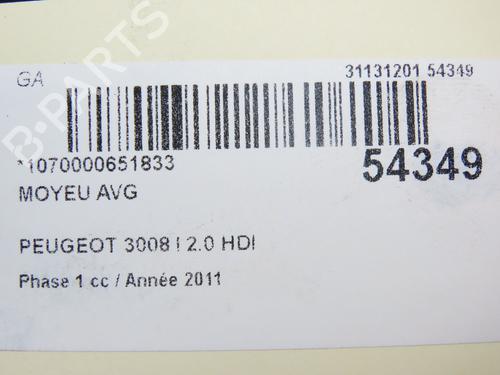 Used Right front steering knuckle PEUGEOT 3008 I MPV (0U_) 2.0 HDi 150 / BlueHDi 150 (150 hp) 29469728