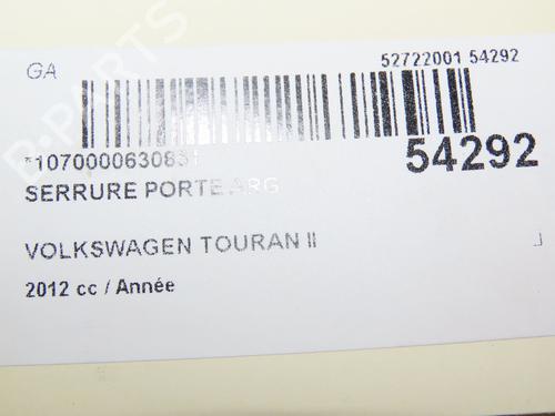 Used Rear left lock VW TOURAN (1T3) 2.0 TDI (140 hp) 28832009