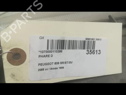 Used Right headlight Right headlight PEUGEOT 806 (221) 2.1 td 12V (109 hp) 23177636 23177636