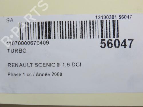 Used Turbocharger/Supercharger RENAULT SCÉNIC III (JZ0/1_) 1.9 dCi (JZ0J, JZ1J, JZ1K, JZ1S) (131 hp) 30955766