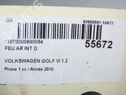 Right tailgate light VW GOLF VI (5K1) 1.4 TSI | BP32223425C80