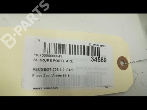 Rear right lock PEUGEOT 208 I (CA_, CC_) 1.2 VTi 68 / PureTech 68 | BP9597608C99 