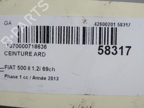 Højre bagtil seleforstrammer Højre bagtil seleforstrammer FIAT 500 (312_) 1.2 (312AXA1A) (69 hp) 36345282 36345282