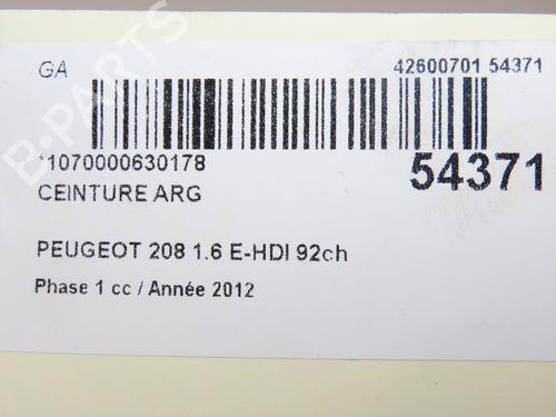 Rear left belt tensioner PEUGEOT 208 I (CA_, CC_) 1.6 HDi | BP28830773C89 