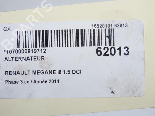 Used Alternator Alternator RENAULT MEGANE III Grandtour (KZ0/1) 1.5 dCi (KZ09, KZ0D, KZ1G, KZ29, KZ14, KZ1W, KZ10, KZ1F,... (110 hp) 40110612 40110612