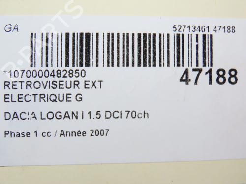 Used Left mirror DACIA LOGAN MCV (KS_) 1.5 dCi (KS0K) (68 hp) 28968678