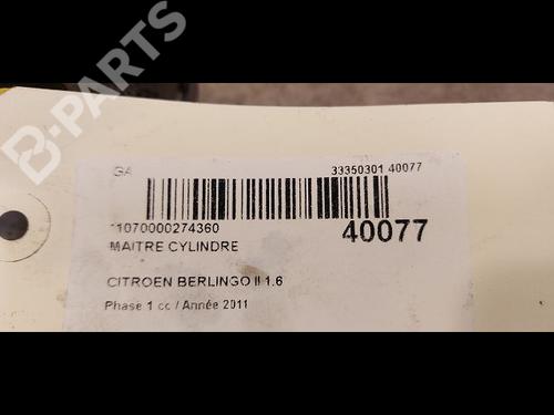 Hovedbremsecylinder CITROËN BERLINGO MULTISPACE (B9) 1.6 HDi 90 | BP9613213M77