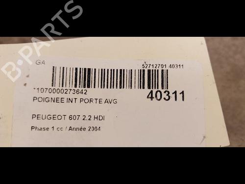 Used Front left interior door handle PEUGEOT 607 (9D, 9U) 2.2 HDi (133 hp) 9613045