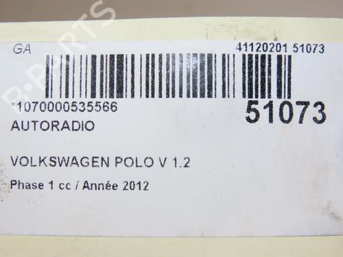 Radio VW POLO V (6R1, 6C1) 1.2 TDI | BP28801783E6 