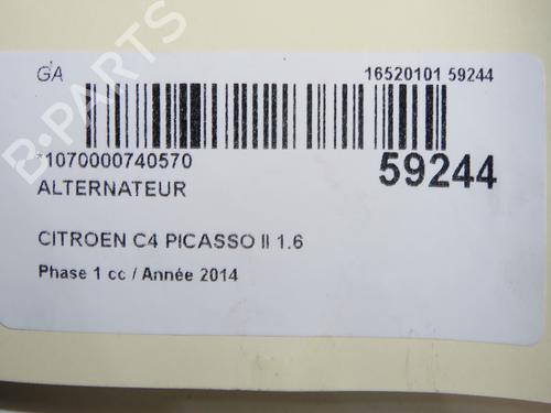 Alternator CITROËN C4 Picasso II 1.6 HDi / BlueHDi 115 | BP37062561M7 - Image 8