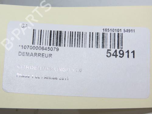 Startmotor CITROËN BERLINGO Box Body/MPV (B9) 1.6 HDi 75 (75 hp) 30841091