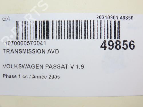Right front driveshaft VW PASSAT B6 (3C2) 1.9 TDI | BP28829520M39