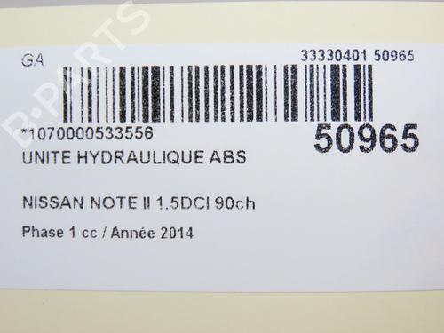 Used ABS pump NISSAN NOTE (E12) 1.5 dCi (90 hp) 23098665