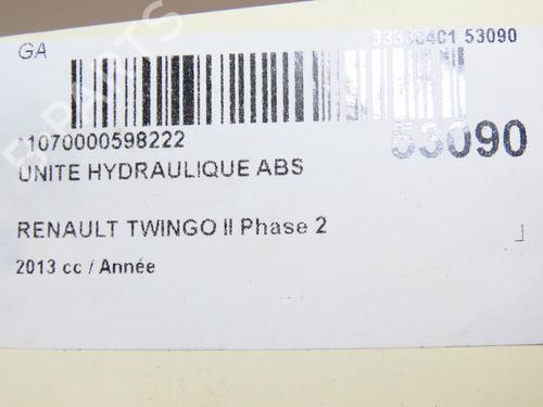 Used ABS pump RENAULT TWINGO II (CN0_) 1.6 RS (CN0N, CN0R, CN0S) (133 hp) 28829969