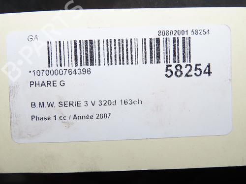 Used Left headlight Left headlight BMW 3 (E90) 320 d (177 hp) 39938121 39938121