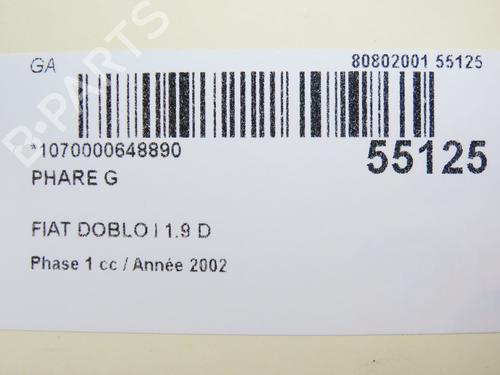 Used Left headlight Left headlight FIAT DOBLO MPV (119_, 223_) 1.9 D (223AXB1A) (63 hp) 28832574 28832574