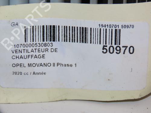 Heater blower motor OPEL MOVANO B Van (X62) 2.3 CDTI RWD (FV) | BP23144896M62 