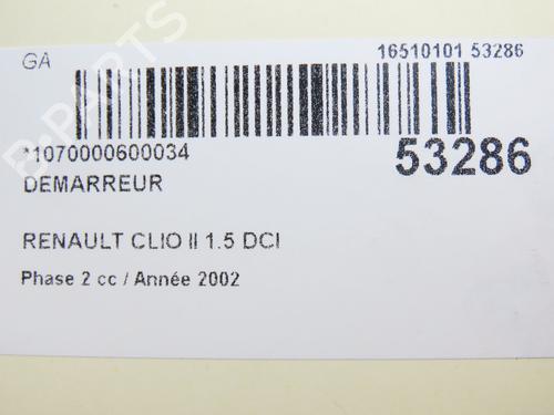 Used Starter RENAULT CLIO II (BB_, CB_) 1.5 dCi (B/CB08) (82 hp) 28829017
