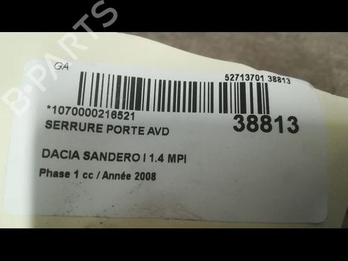 Front right lock DACIA SANDERO 1.4 (BS0C, BS0A, BS0G, BS1F, BS0E) | BP9609983C97 - Image 3