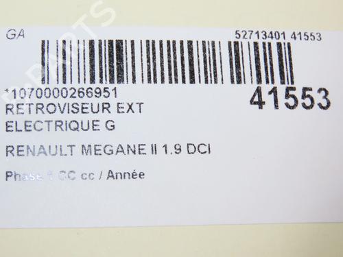Used Left mirror RENAULT MEGANE II Coupé-Cabriolet (EM0/1_) 1.9 dCi (120 hp) 9616538