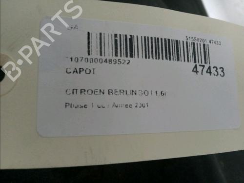 Hood CITROËN BERLINGO / BERLINGO FIRST MPV (MF_, GJK_, GFK_) 1.6 16V (MFNFU) | BP16555763C1 