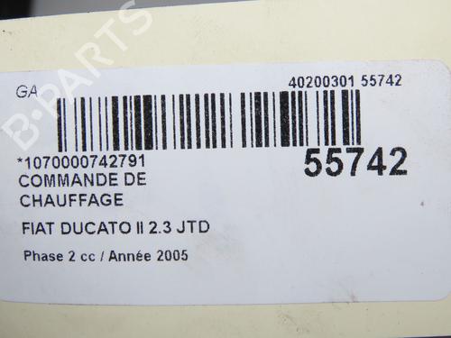 Used Climate control Climate control FIAT DUCATO Van (244_) 2.3 JTD (110 hp) 33860633 33860633