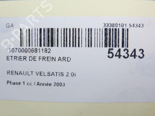 Right rear brake caliper RENAULT VEL SATIS (BJ0_) 2.0 16V Turbo (BJ0K) | BP31120384M106