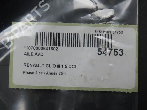 Used Right front fenders RENAULT CLIO III (BR0/1, CR0/1) 1.5 dCi (88 hp) 29170477